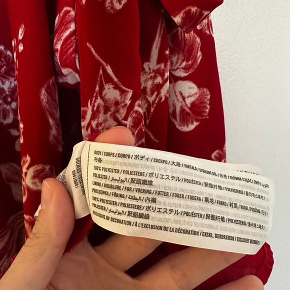 Abercrombie & Fitch: Women’s XS Red Floral Wrap Maxi Dress Short Sleeve - Picture 8 of 9